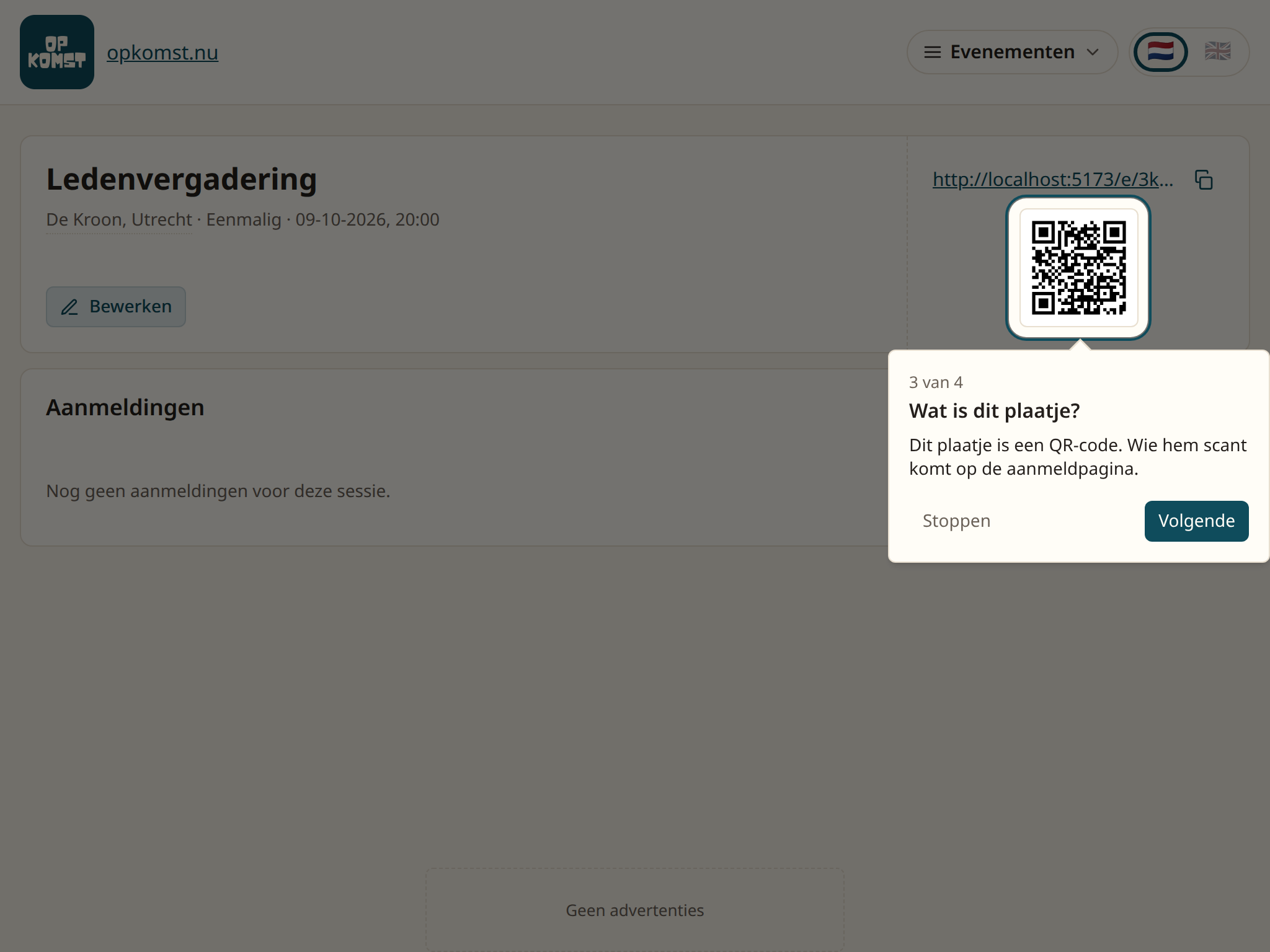 De QR-code onder de link